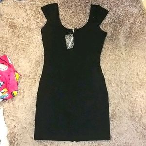 Super short black dress